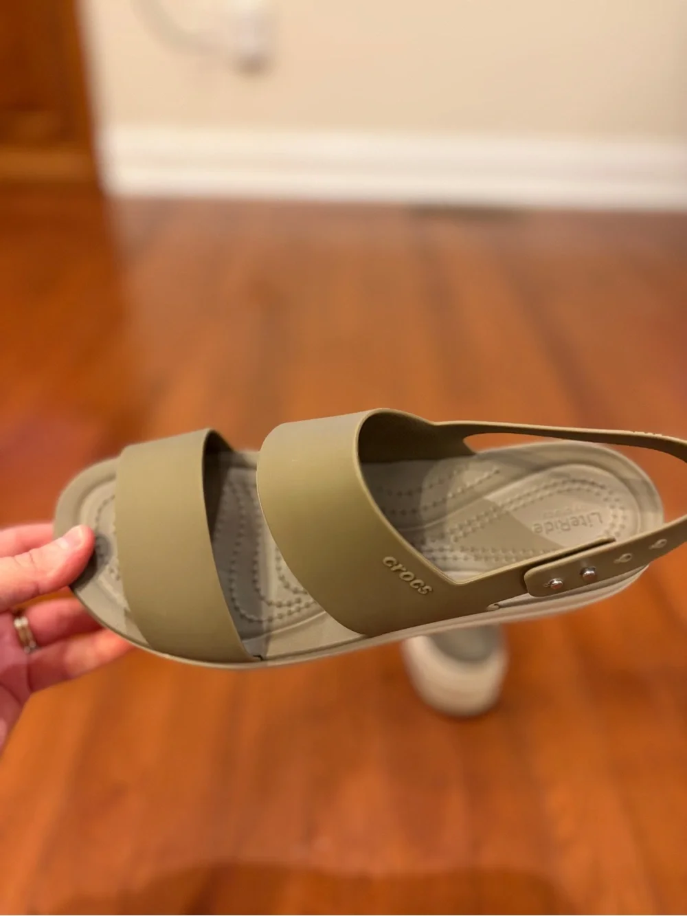 CROCS | Brooklyn Low Wedge Sandals- Khaki Bone